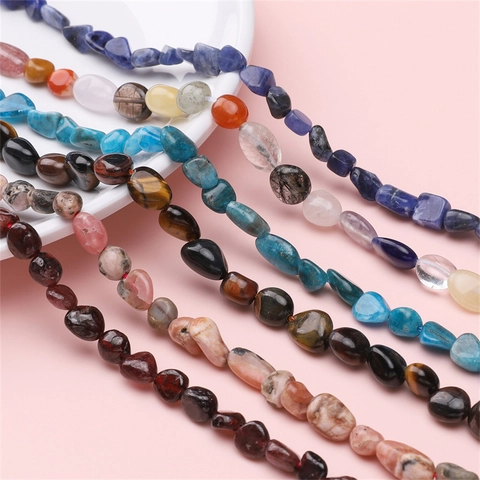 Natural Stone Irregular Nugget Beads Polished Gemstone Freeform Beads Strand For DIY Jewelry Making Bracelet Necklace Accessories Crafting