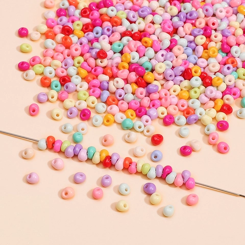 Glass Lacquer Teardrop Beads For Jewelry Making DIY Handmade Materials Colorful Tiny Seed Beads Spacer Beads Loose Bead Accessories