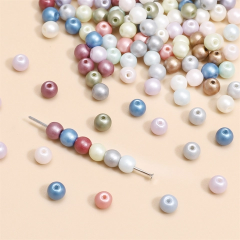 4mm Round Glass Pearl Beads For Jewelry Making DIY Bracelets Necklaces Colorful Mixed Spacer Beads Craft Accessories