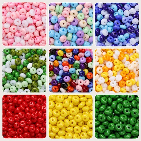 Cuentas de Vidrio de Alta Calidad Forma Ábaco Cuentas Espaciadoras Sueltas para Pulsera Collar DIY Fabricación Joyería