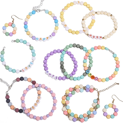 Perline Distanziatrici Opache in Acrilico Tonde Piatte Tinta Unita Macaron a Disco per Collane Braccialetti Fai da Te Accessori