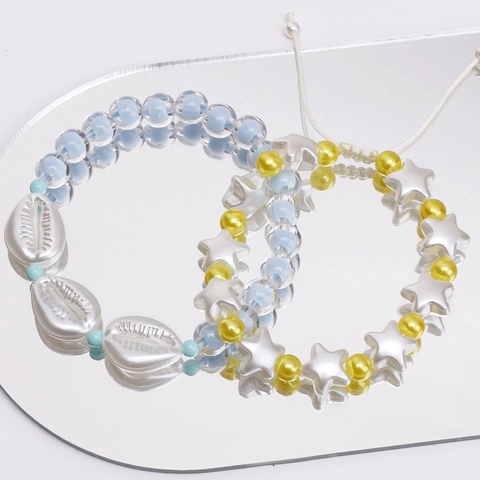 ABS Artificial Pearl Beads For DIY Jewelry Making Heart Shell Star Shape Loose Beads For Bracelet Necklace Craft Accessories White Artificial Pearl