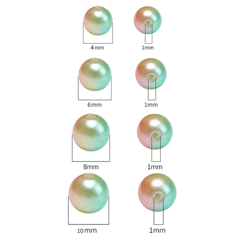 Künstliche Perles de Künstliche Perles Rondes Iridescentes en ABS Künstliche Perles en Vrac Iridescentes Dégradées pour la Fabrication de Bijoux DIY Bracelet Collier Accessoires