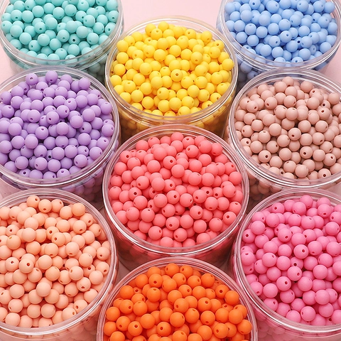 Perline Sciolte Tonde in Acrilico Smerigliato Colore Macaron Perline Distanziatrici per Gioielli Fai da Te Bracciale Collana Accessori Materiale