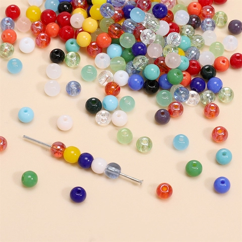 Round Glass Seed Beads 4mm For DIY Jewelry Making Polished Loose Round Spacer Beads Accessories For Bracelets Necklaces