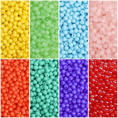 Round Glass Seed Beads 4mm For DIY Jewelry Making Polished Loose Round Spacer Beads Accessories For Bracelets Necklaces
