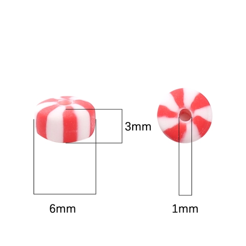 Flache Runde Gestreifte Polymer-Ton Heishi Perlen Schnur Für DIY Armband Halskette Telefonkette Handgefertigte Schmuckherstellung Material