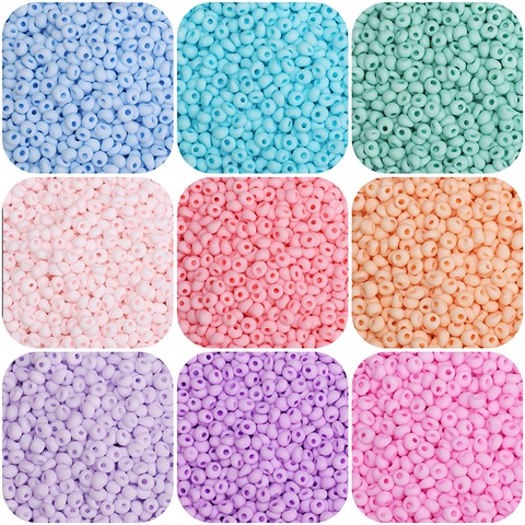Frosted Glass Seed Beads Colorful Round DIY Jewelry Making Beads Macaron Matte Glass Beads For Bracelet Necklace Crafting