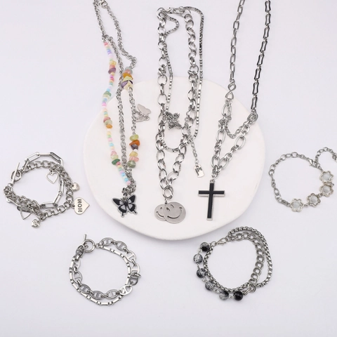 Stainless Steel DIY Chain For Jewelry Making Handmade Necklace Bracelet Extension Link Craft Accessory Silver Tone Styles