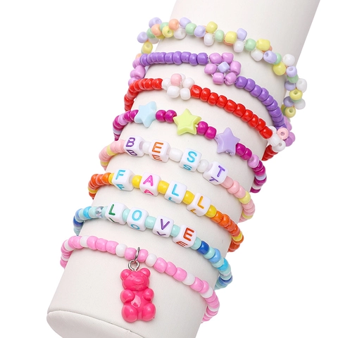 DIY Schmuckherstellung Kit Glasperlen Acryl Alphabet Buchstaben Perlen Für Armband Halskette Handgefertigte Bastelarbeit Mit Elastischem Faden