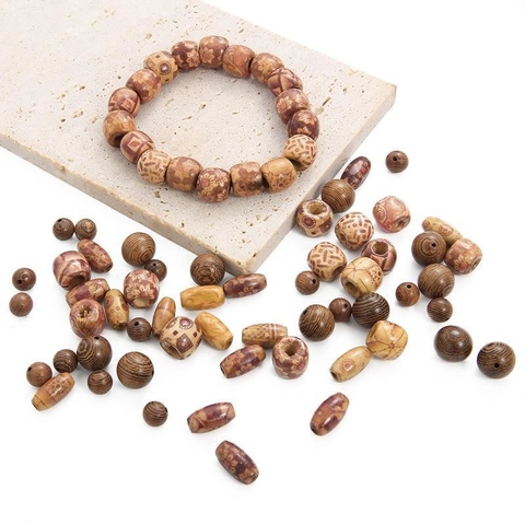 Natürliche Wenge Holzperlen Lotus Erdnuss Kürbis Geschnitzte Lose Perlen Für DIY Schmuckherstellung Armband Halskette Handwerk Materialien