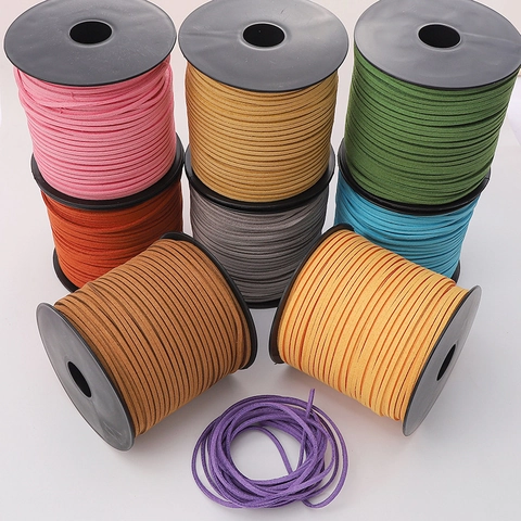 Plat Imitatiesuède Koord Koreaans Fluweel Touw Voor DIY Sieraden Maken Ketting Armband Vlechten Knutselmateriaal Effen Kleur Rol
