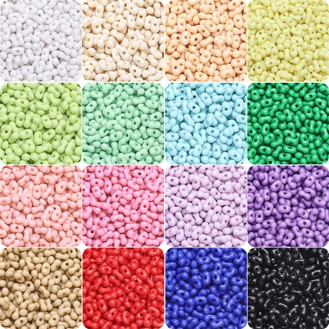 Perline a Due Fori in Acrilico a Forma di Arachide per Creazione Gioielli Fai da Te Accessori per Collane Bracciali Colore Solido