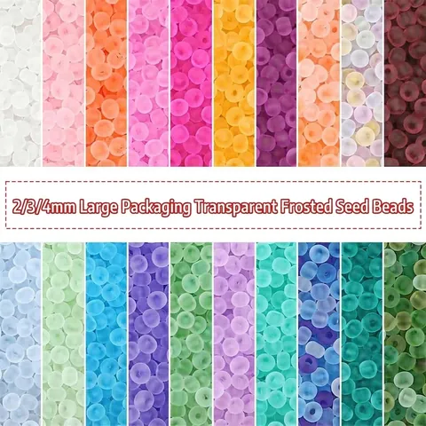 450g Bulk Matte Transparente Glasperlen Runde Zwischenperlen Für DIY Schmuck Armband Halskette Handwerk Zubehör