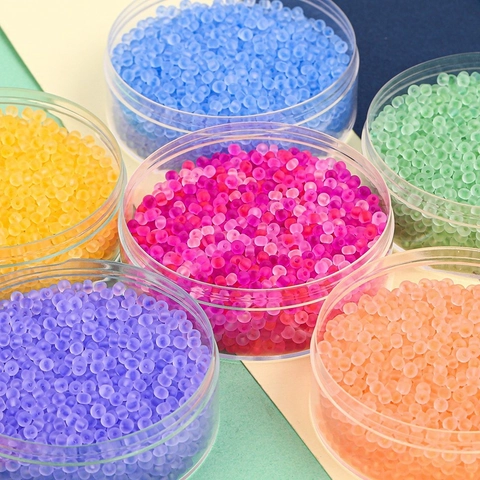 450g Bulk Matte Transparente Glasperlen Runde Zwischenperlen Für DIY Schmuck Armband Halskette Handwerk Zubehör