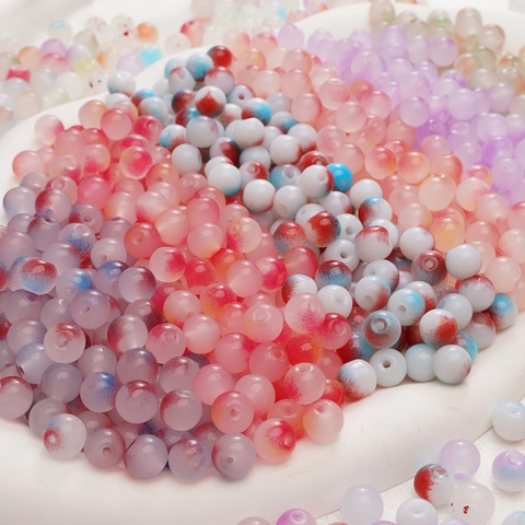 Gematteerde Glazen Ronde Kralen Met Goudpoeder Bubbelontwerp Voor DIY Sieraden Maken Armband Ketting Handgemaakte Accessoires