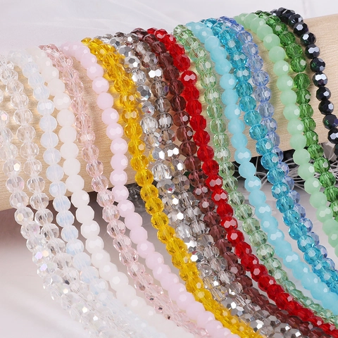 6mm Gefacetteerde Glazen Kralen Kristallen Bol Tussenkralen Voor DIY Sieraden Maken Armband Ketting Handwerk Materiaal Accessoires