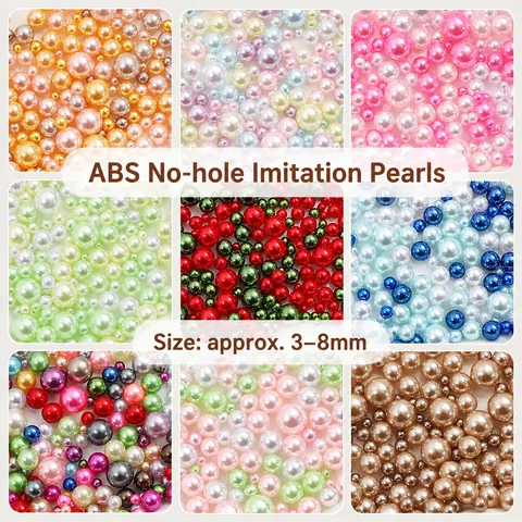 Mixed Sizes ABS No Hole Imitation Artificial Pearl Beads For DIY Jewelry Making Makeup Organizer Filler Round Loose Beads Decoration