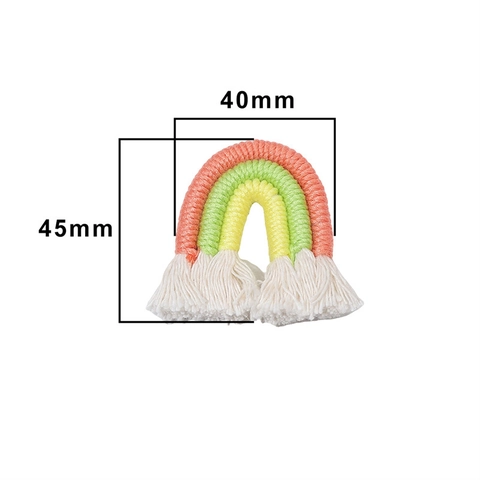 Handmade Woven Rainbow Tassel Pendant Bohemian Ethnic Style Hemp Rope Charm For DIY Keychain Bag Accessories Kids Craft Jewelry