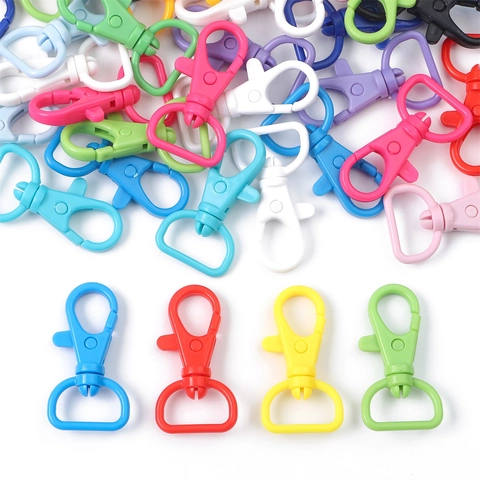 Colorful Plastic Swivel Lobster Clasp Keychain Hooks For DIY Jewelry Making Lanyard Accessories Badge Holder Work Card Buckle