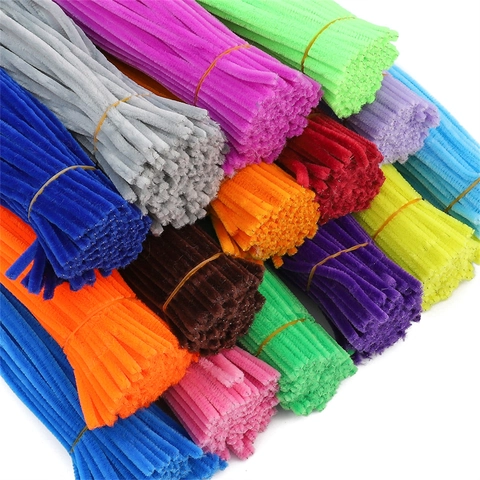 Multicolor DIY Chenille Stems Pipe Cleaners Polyester Metal Wire Flexible Craft Materials For Creative Handmade Flower Decor
