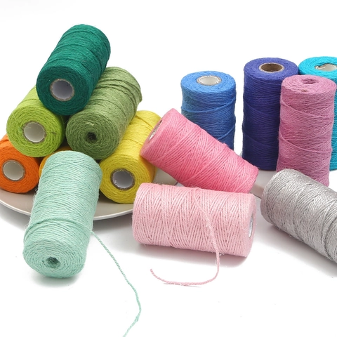 Kleurrijke Jute Touw Voor DIY Handgemaakte Weven Cadeauverpakking Knutselen Natuurlijke Vezel Decoratief Touw Materiaal