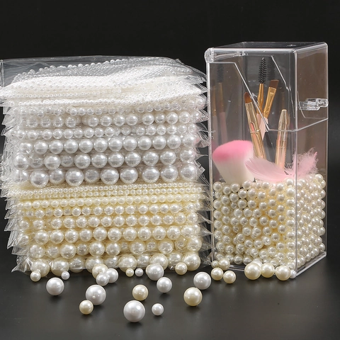 High Gloss ABS Imitation Artificial Pearl Loose Beads Round Plastic Beads For DIY Jewelry Making Bracelet Necklace Craft Accessories