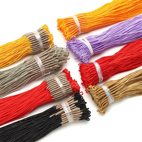 Braided Weaving Cord With Gold Wire Wrapped Tassel For DIY Jewelry Making Bracelet Necklace Handmade Accessories Craft String