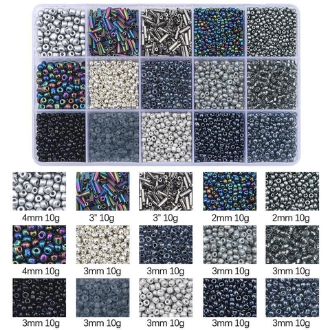 Glass Seed Beads Bugle Beads Material Kit For DIY Bracelet Necklace Jewelry Making Handcrafted Colorful Glass Beads Set