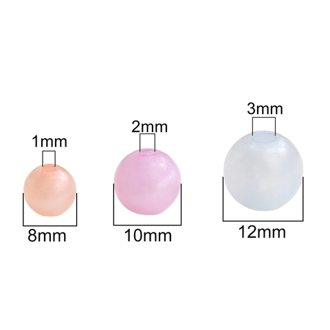 Cuentas Redondas de Acrílico Luminoso Colores Macaron Mezclados Cuentas Sueltas para Pulseras de Bricolaje Joyería
