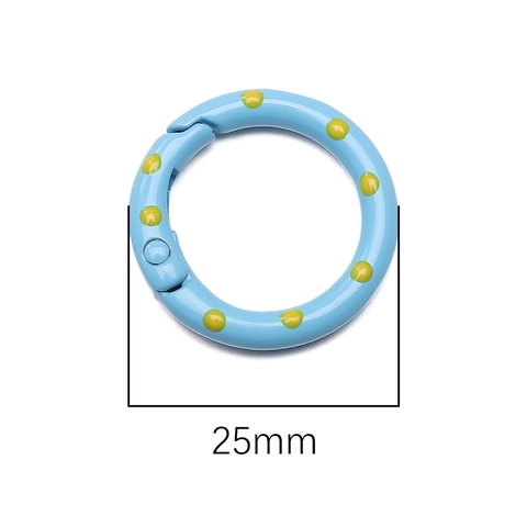 Gancio a Scatto a Pois Colorati in Lega Con O-Ring a Molla Per Accessori Borse Fai-da-te Portachiavi Creazione Gioielli