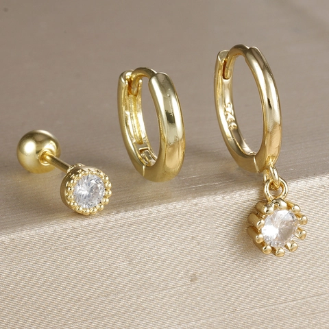 925 Sterling Silber Zirkonia Ohrringe Kollektion Mit Steckern Und Huggie Creolen Gold Silber Plattiert Minimalist Damen Schmuck