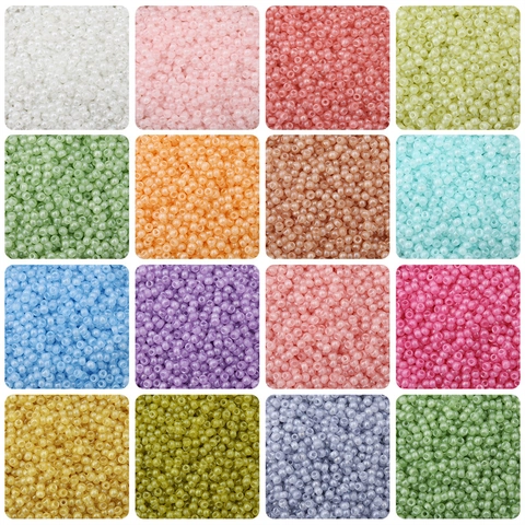 Glass Seed Beads Faux Jade Cream Color For DIY Jewelry Making Bracelet Necklace Accessories Round Loose Beads For Crafts