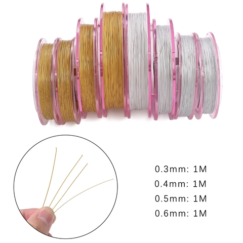 Nylon Coated Stainless Steel Beading Wire 1x7 Strands For Jewelry Making DIY Bracelet Necklace Cord Gold Silver String
