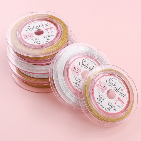 Nylon Coated Stainless Steel Beading Wire 1x7 Strands For Jewelry Making DIY Bracelet Necklace Cord Gold Silver String