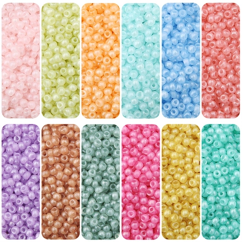 Perles de Rocaille en Verre pour Fabrication de Bijoux Bracelet Collier DIY Accessoires de Tissage à la Main Couleurs Macaron