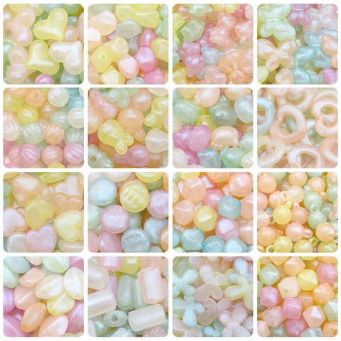Perles Macaron en Acrylique DIY Création de Bijoux Mélange Coeur Étoile Fleur Ours Papillon Perles en Vrac pour Bracelet