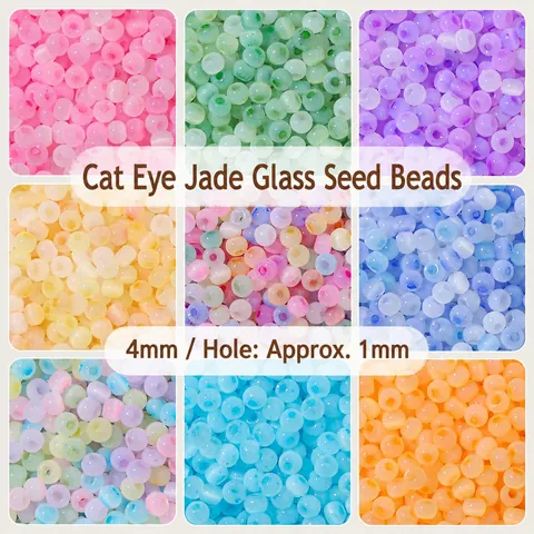 Premium Cat Eye Glass Beads Icy Texture Round Spacer Beads For DIY Jewelry Making Necklaces Bracelets Craft Supplies Various Colors