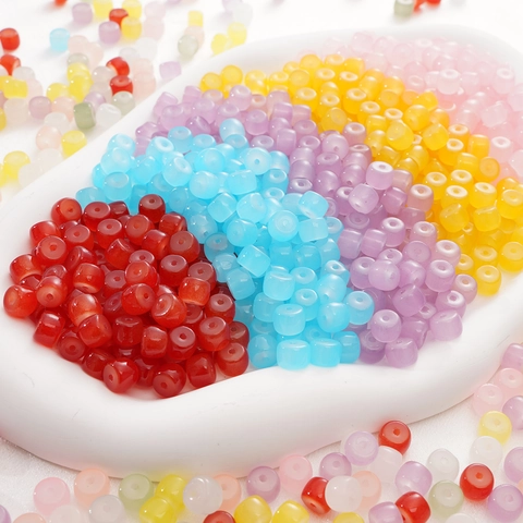 Colorful Glass Barrel Beads Loose Beads DIY Handmade Jewelry Making Accessories For Bracelet Necklace Craft Supplies