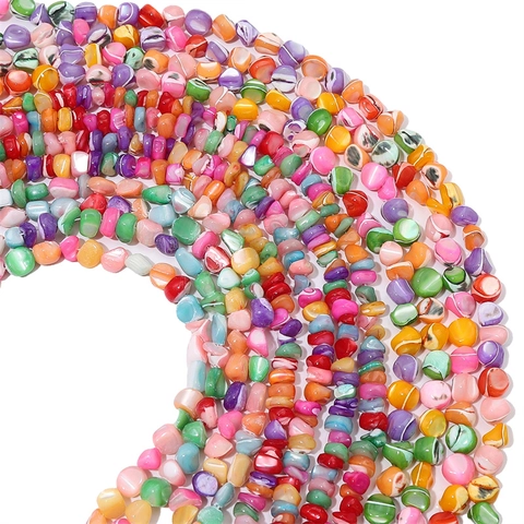 Natural Freshwater Shell Loose Beads Irregular Multi Colored Dyed Mother Of Pearl Stones For DIY Jewelry Making Accessories