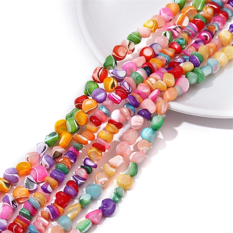 Natural Freshwater Shell Loose Beads Irregular Multi Colored Dyed Mother Of Pearl Stones For DIY Jewelry Making Accessories