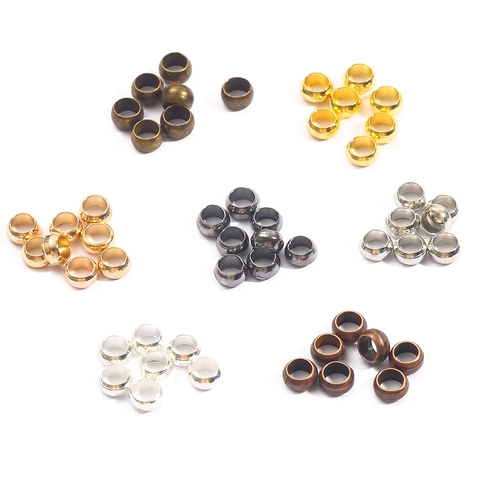 Electroplated Copper Round Spacer Beads For DIY Jewelry Making Crimp Positioning Positioning Buckle Handcrafted Craft Materials