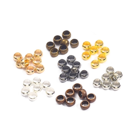 Electroplated Copper Round Spacer Beads For DIY Jewelry Making Crimp Positioning Positioning Buckle Handcrafted Craft Materials