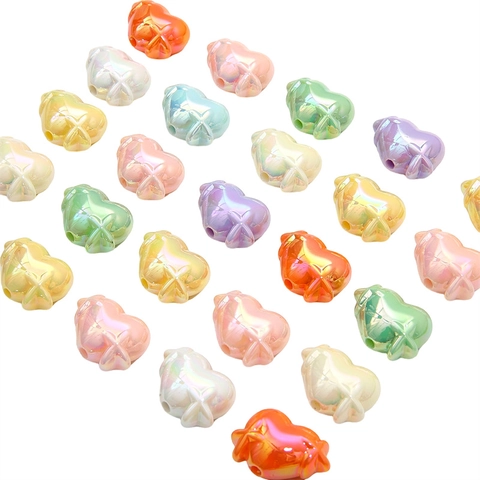 Mini Heart Star Acrylic Beads Pearlescent AB Aurora Resin Loose Beads For DIY Bracelet Necklace Jewelry Making Crafts
