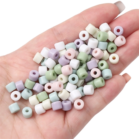 Acryl Zylindrisch Tonne Perlen Einfarbig Lose Perlen Für DIY Schmuckherstellung Handyketten Zubehör Handgefertigtes Bastelmaterial