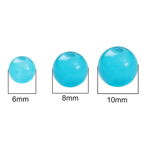 Round Glass Beads For DIY Jewelry Making Imitation Jade Style Painted Jelly Beads For Bracelet Necklace Handcraft Accessories