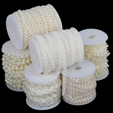 Catena di Künstliche Perle Finte in ABS Accessori per Gioielli Fai-da-te Forme a Fiore Goccia d'Acqua Linea di Künstliche Perle per Decorazione Abito da Sposa Artigianato