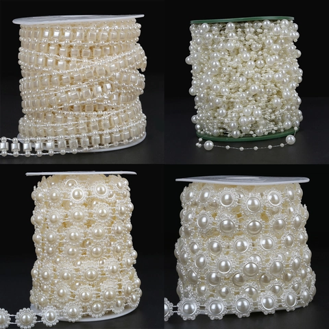 Catena di Künstliche Perle Finte in ABS Accessori per Gioielli Fai-da-te Forme a Fiore Goccia d'Acqua Linea di Künstliche Perle per Decorazione Abito da Sposa Artigianato