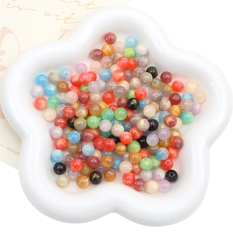 Perles en Vrac Rondes en Résine Dorée Ciel Étoilé pour Fabrication de Bijoux Bracelet Collier Fait Main Accessoires