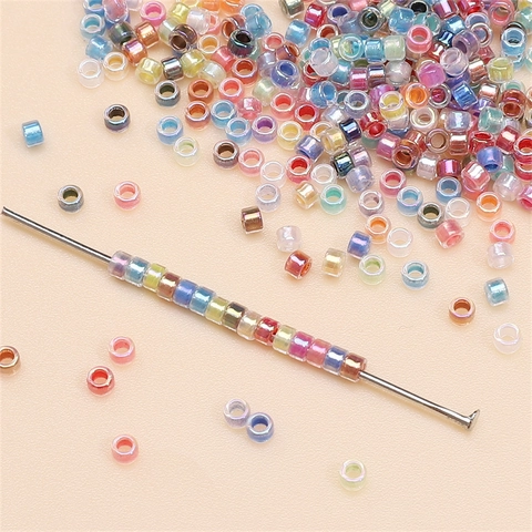 Iridescent Pearlescent Round Glass Seed Beads For DIY Jewelry Making Bracelet Necklace Handcraft Materials Accessories